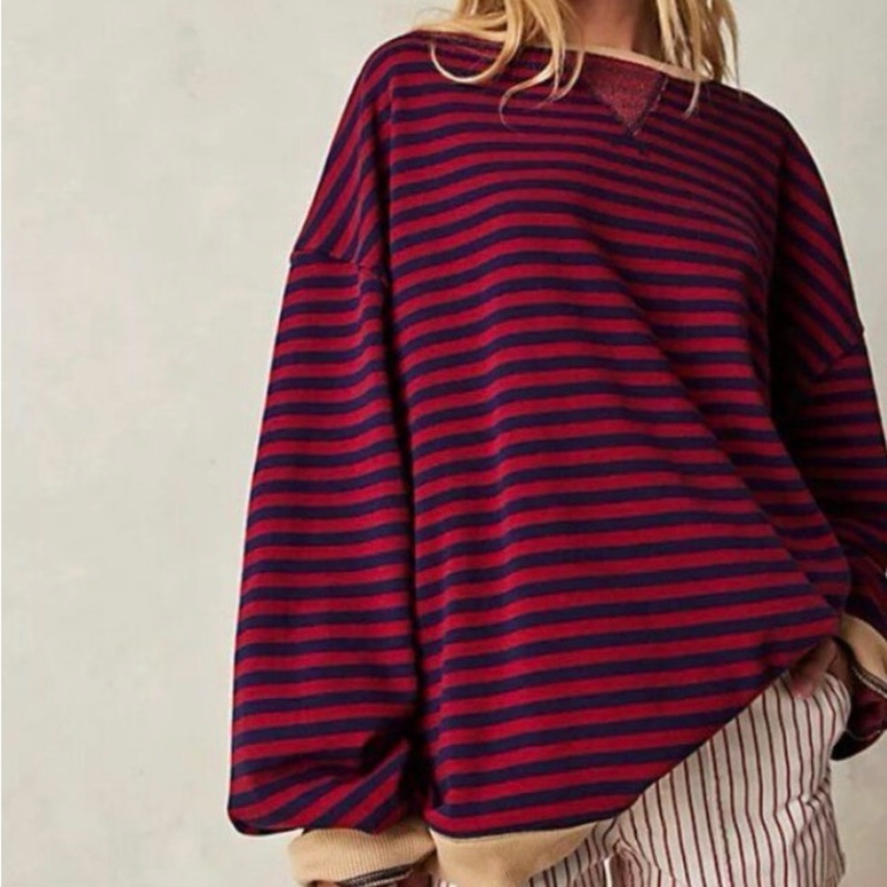 Free People Classic Striped Crewneck
